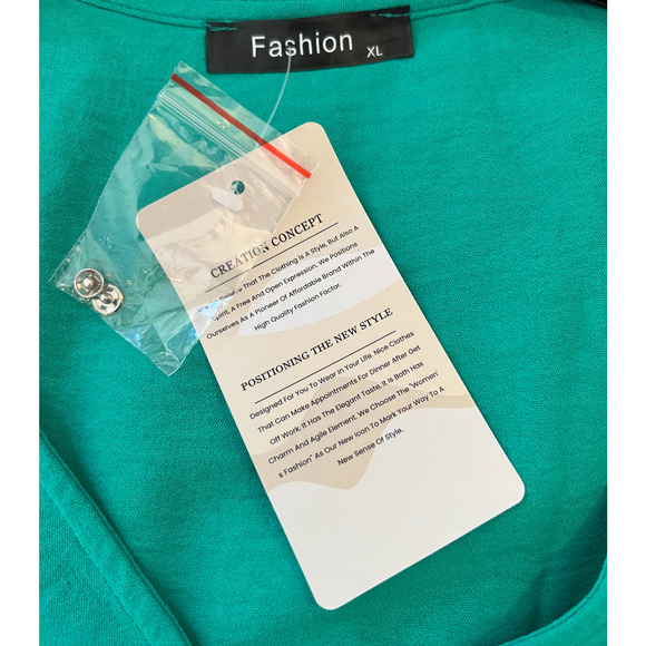 Fashion Brand Womens Green Dress Size XL Midi Long Sleeve Wrap Tie Side Zip NWT - Picture 2 of 9